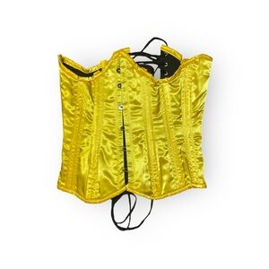 Yellow Steampunk Gothic Corset - Buckle Up for Burlesque, Halloween, Cosplay